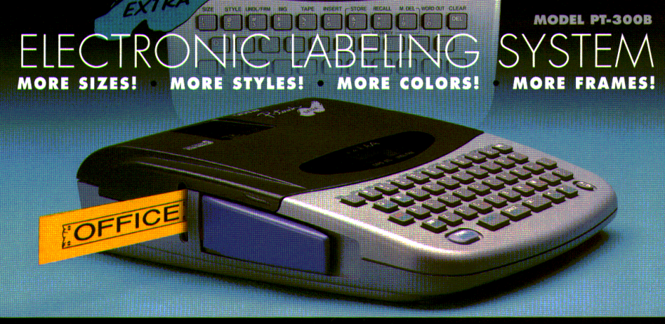 Etichettatrice con tastiera Brother P-touch PT-300B illustrata nella brochure del modello esatto