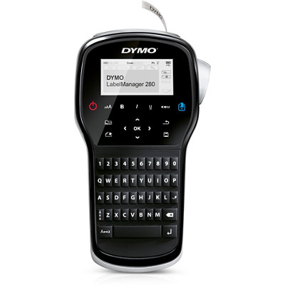 DYMO LabelManager 280 handheld label maker with a QWERTY keyboard and graphical display
