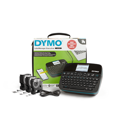 DYMO LabelManager Executive 640 CB Kitcase QWY label maker with the pictured package and cassette items
