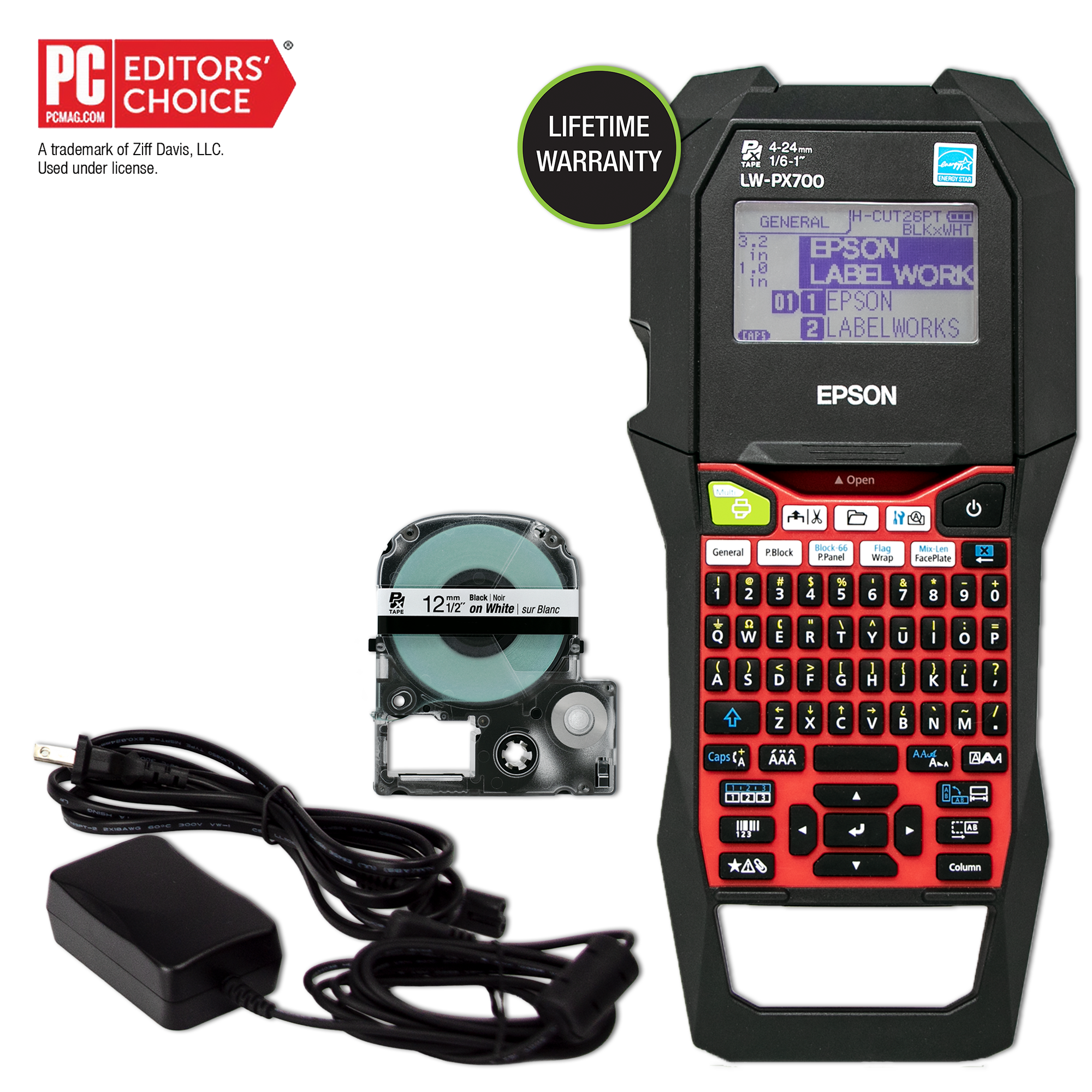 Epson LW-PX700 printer-only offer with QWERTY label maker, PX cassette and AC adapter
